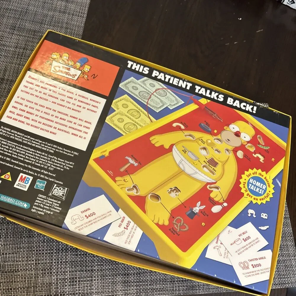 COMPLETE Homer Speaks Operation Simpsons Edition Board Game 2005 Milton Bradley